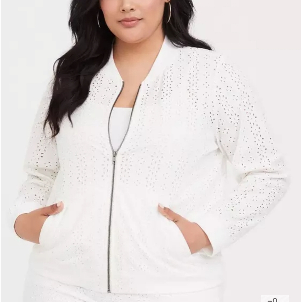 Torrid Eyelet Bomber Style Jacket